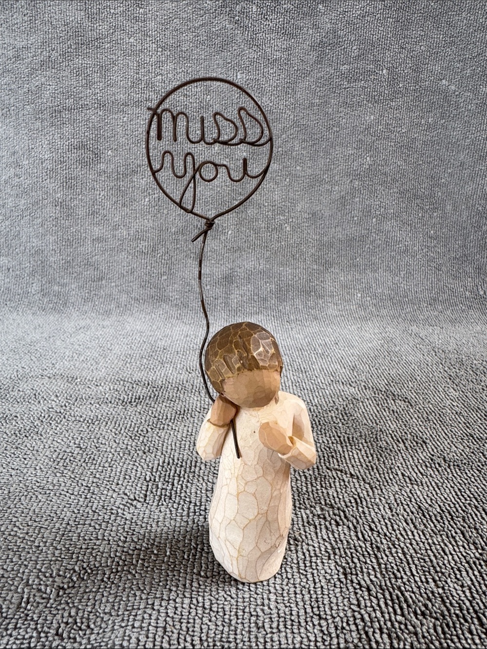 Willow Tree ‘Miss You’ Wire Balloon Figurine - Cream, Brown